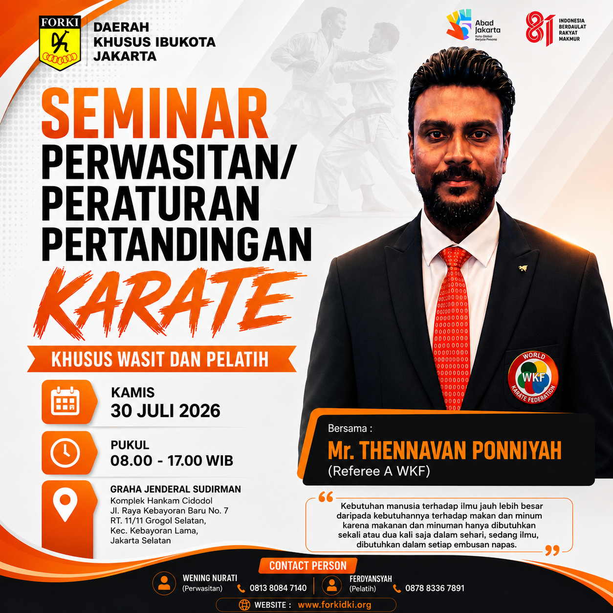 Seminar Perwasitan/Peraturan Pertandingan Karate